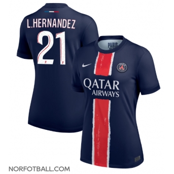 Billige Fotballdrakt Paris Saint-Germain Lucas Hernandez #21 Replika Hjemmedrakt Dame 2024-25 Kortermet